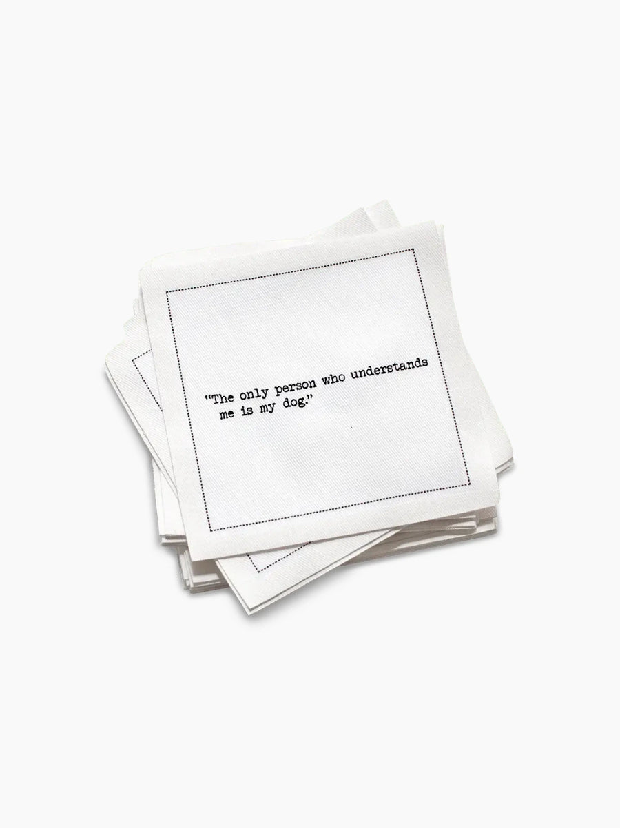 Dog Quotes Paper Organic Cotton Napkins