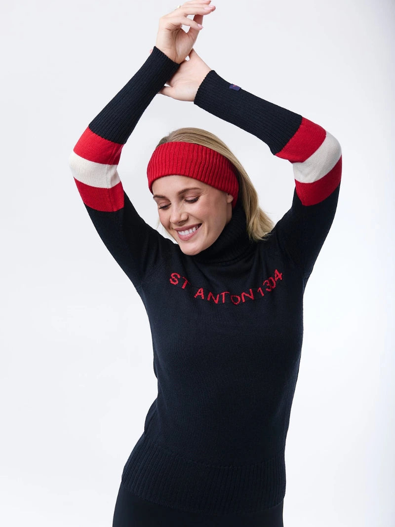 St Anton Black Knitted Jumper