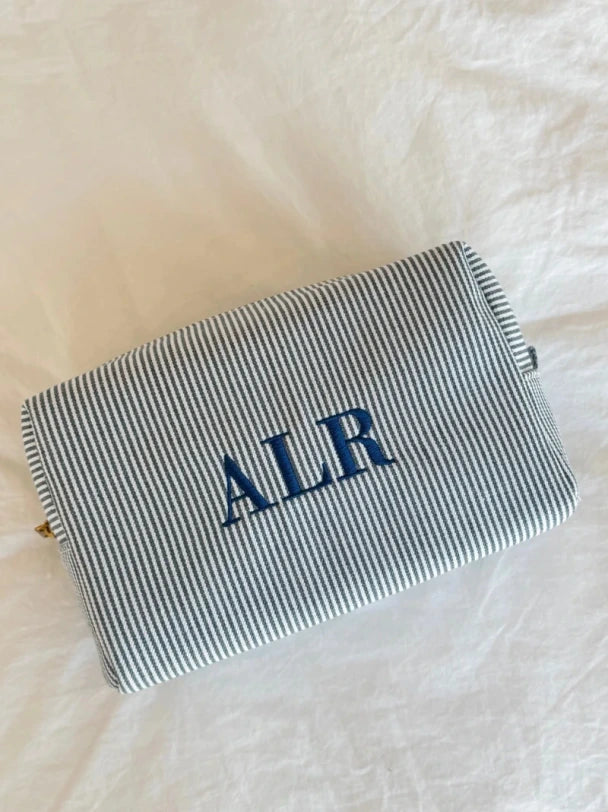 Personalised Striped Wash Bag