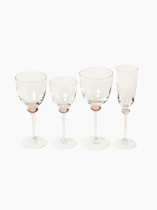 Crystal Pink Glasses Set of 4