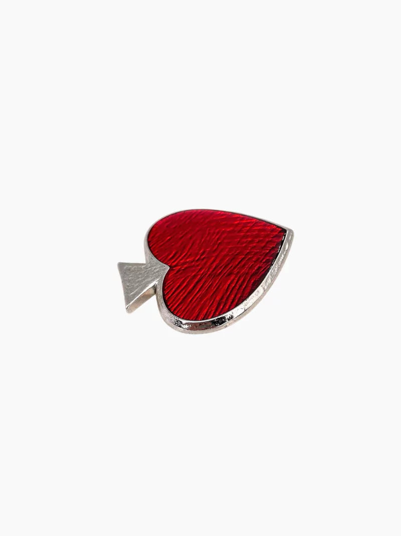 Vintage Yves Saint Laurent Red Spade Brooch