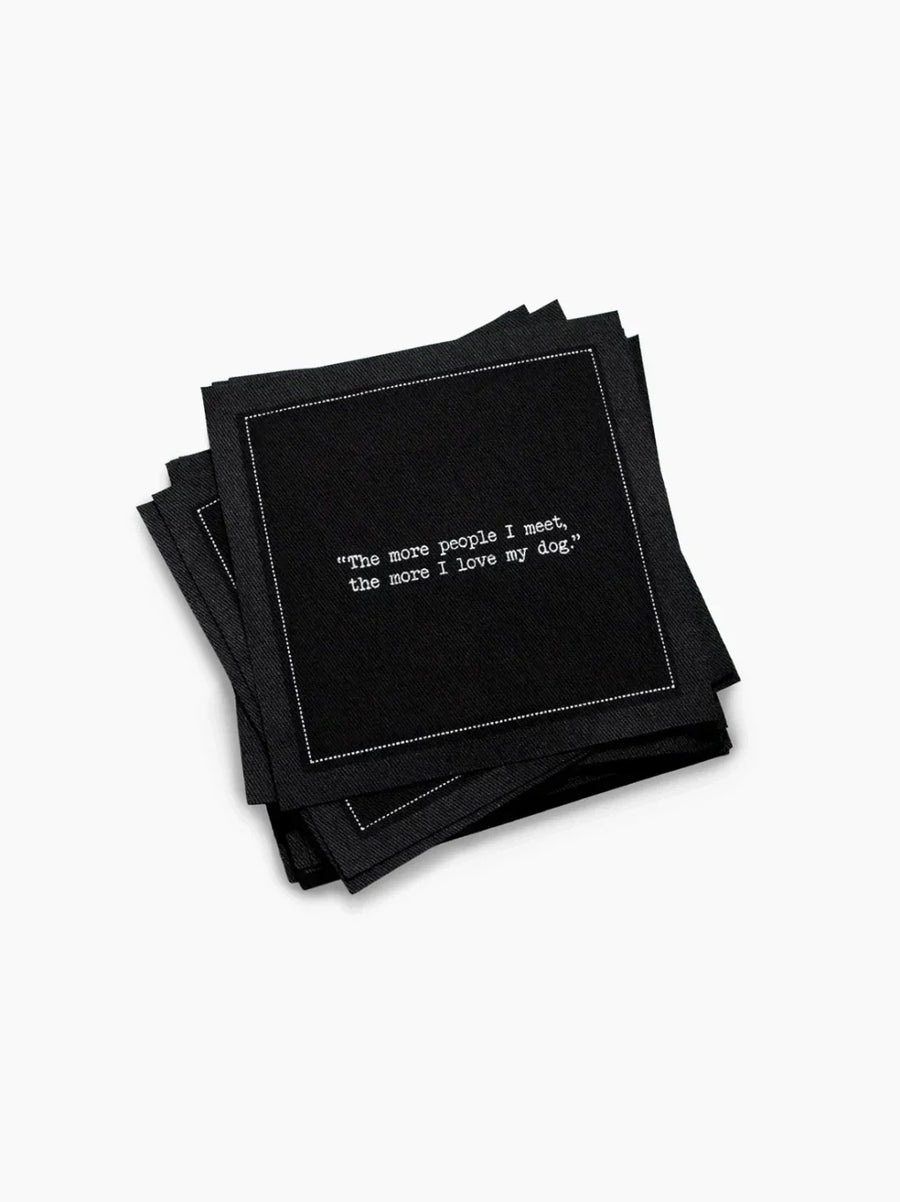 Dog Quotes Paper Organic Cotton Napkins