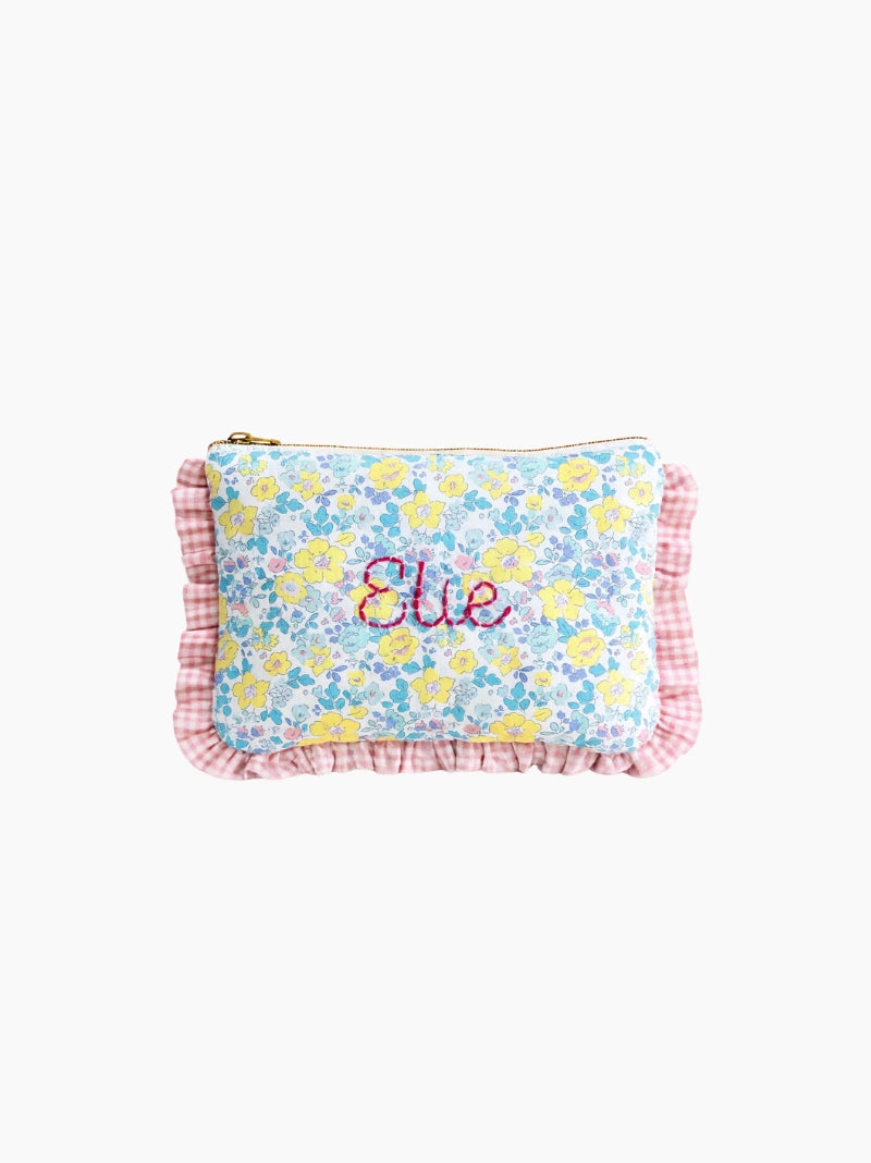 Personalised Summer Flowers Zipped Baby Zip Pouch
