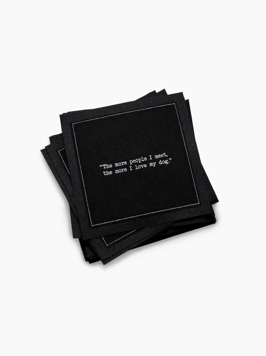 Dog Quotes Paper Organic Cotton Napkins