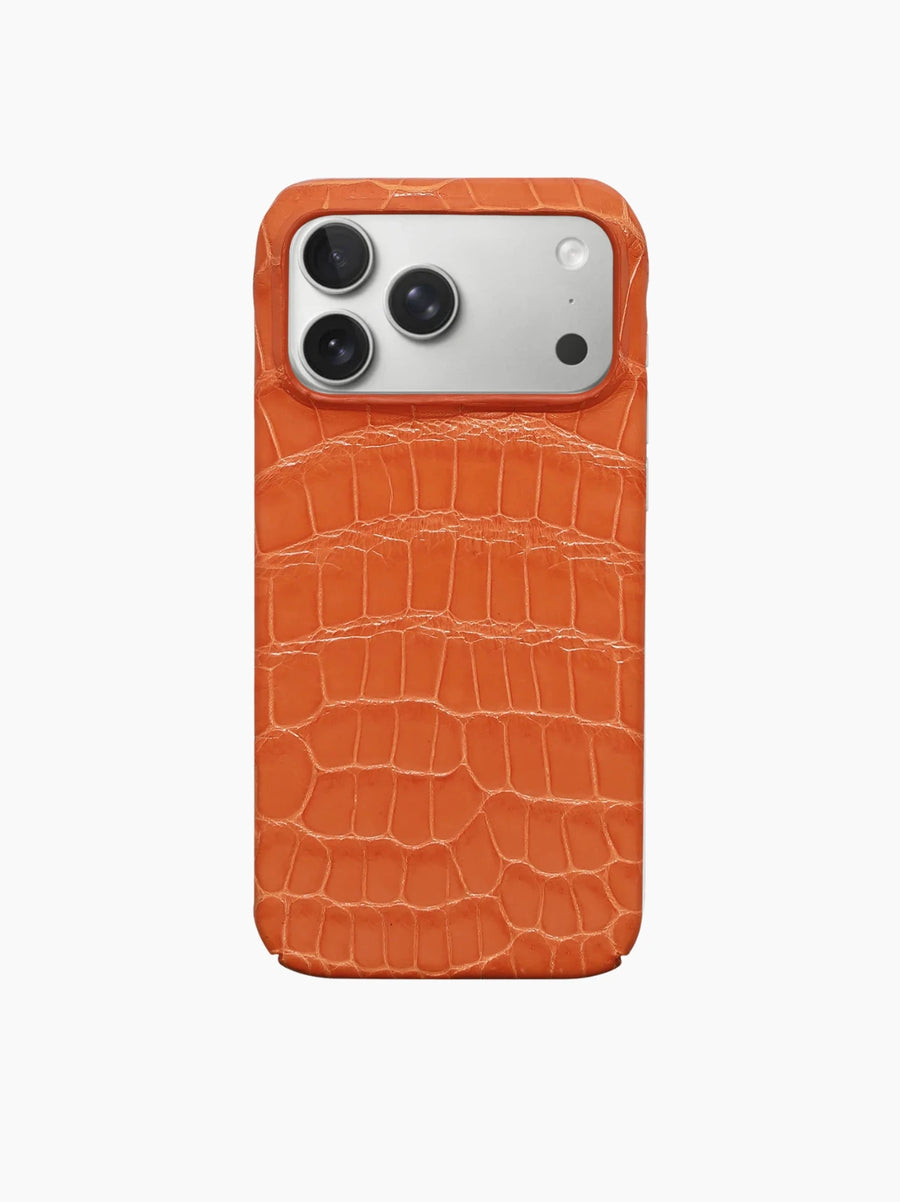 Tangerine Orange Crocodile iPhone Case