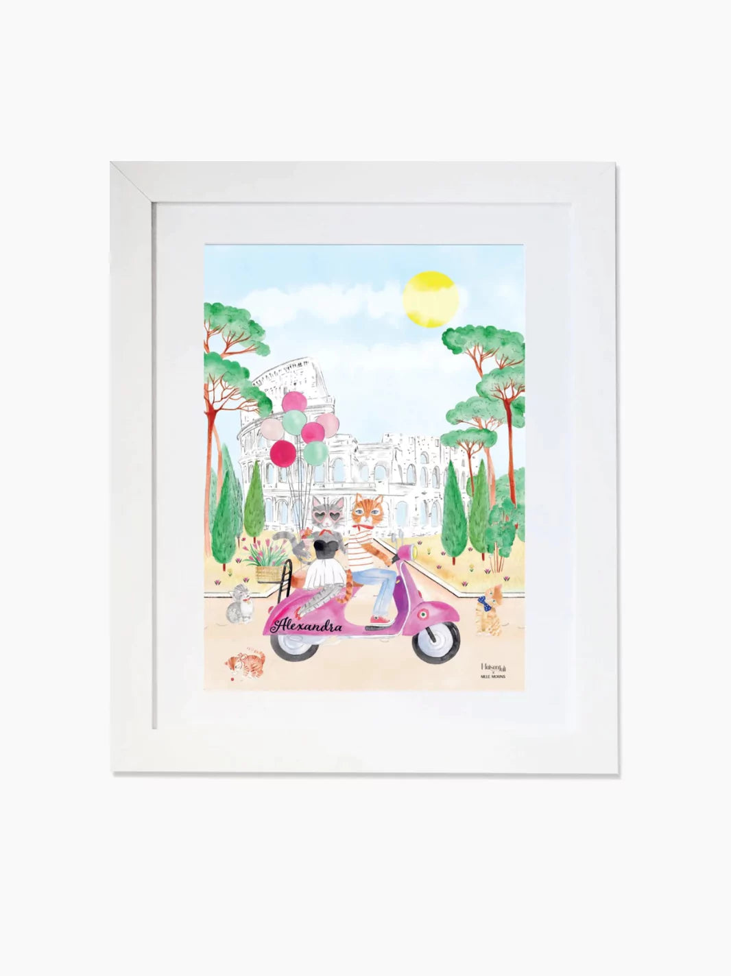 Personalised Motorbike of the Coliseum Kids Art Print