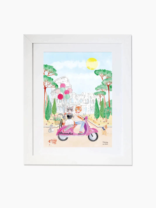 Personalised Motorbike of the Coliseum Kids Art Print