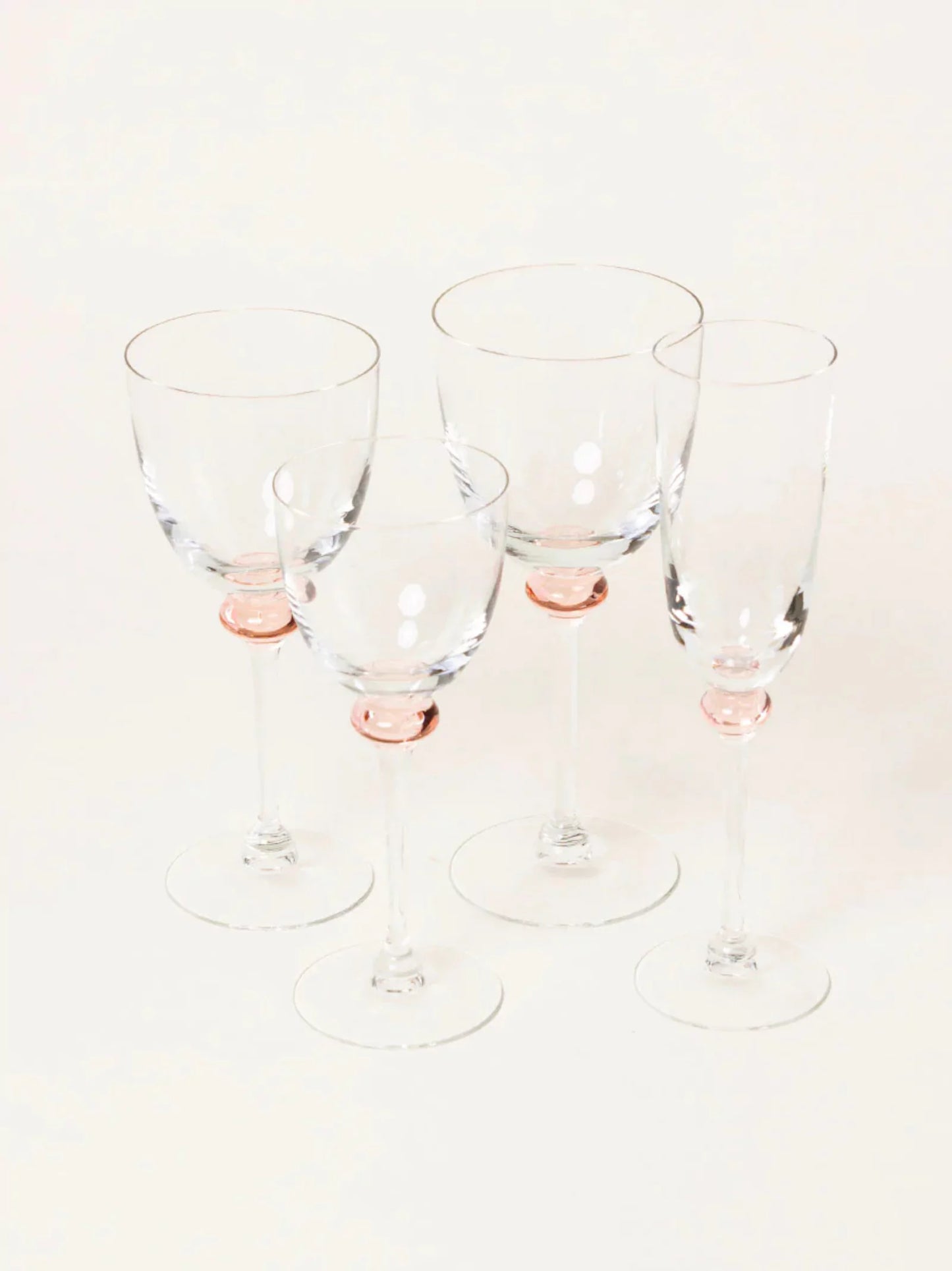 Crystal Pink Glasses Set of 4