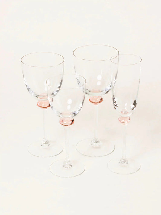 Crystal Pink Glasses Set of 4