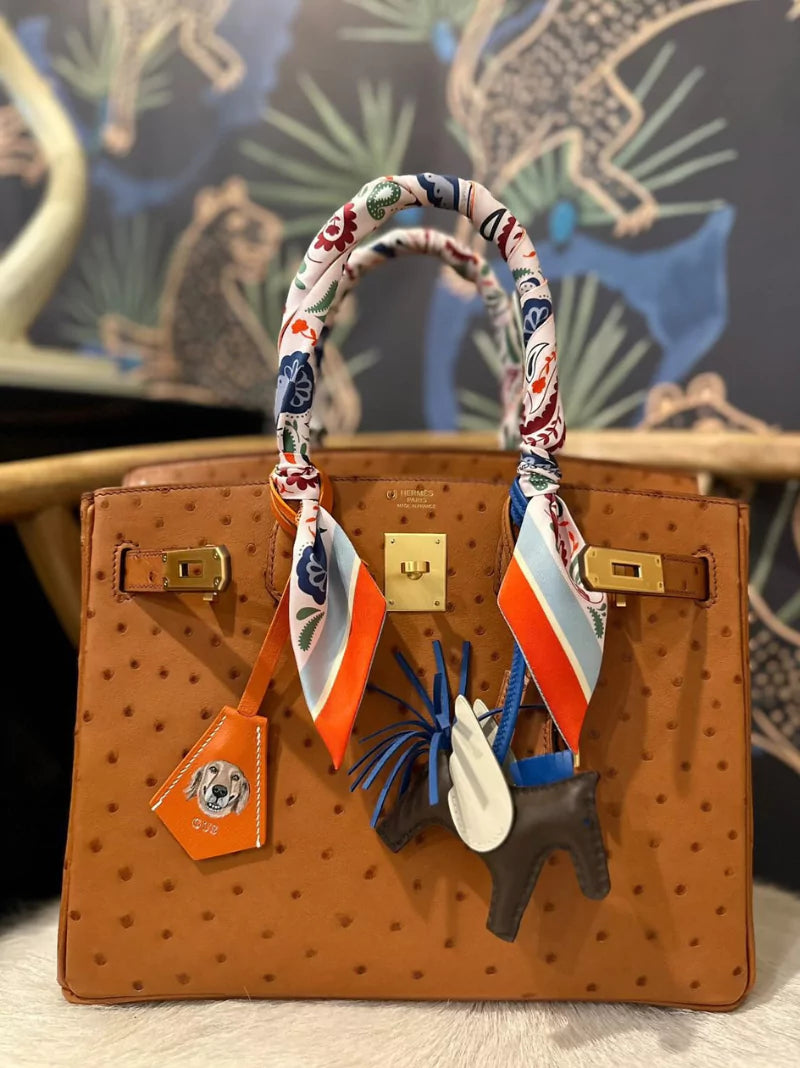 Orange Leather Pet Charm