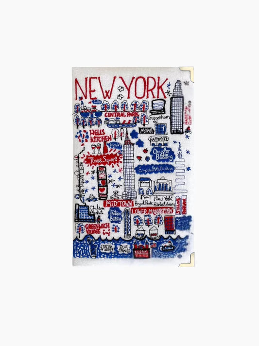 New York Embroidered Clutch