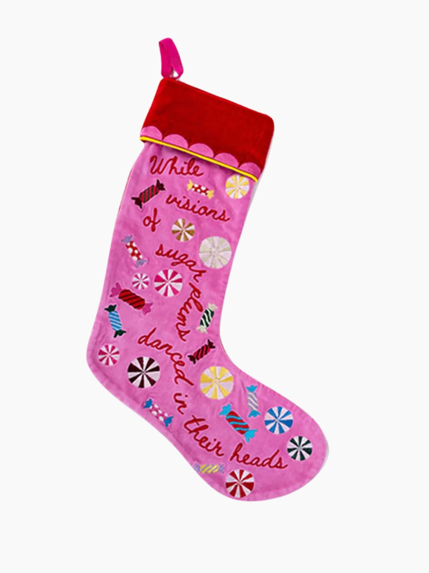 Sugar Plums Embroidered Stocking