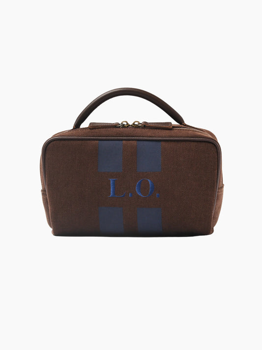 Chocolate Striped Wash Bag
