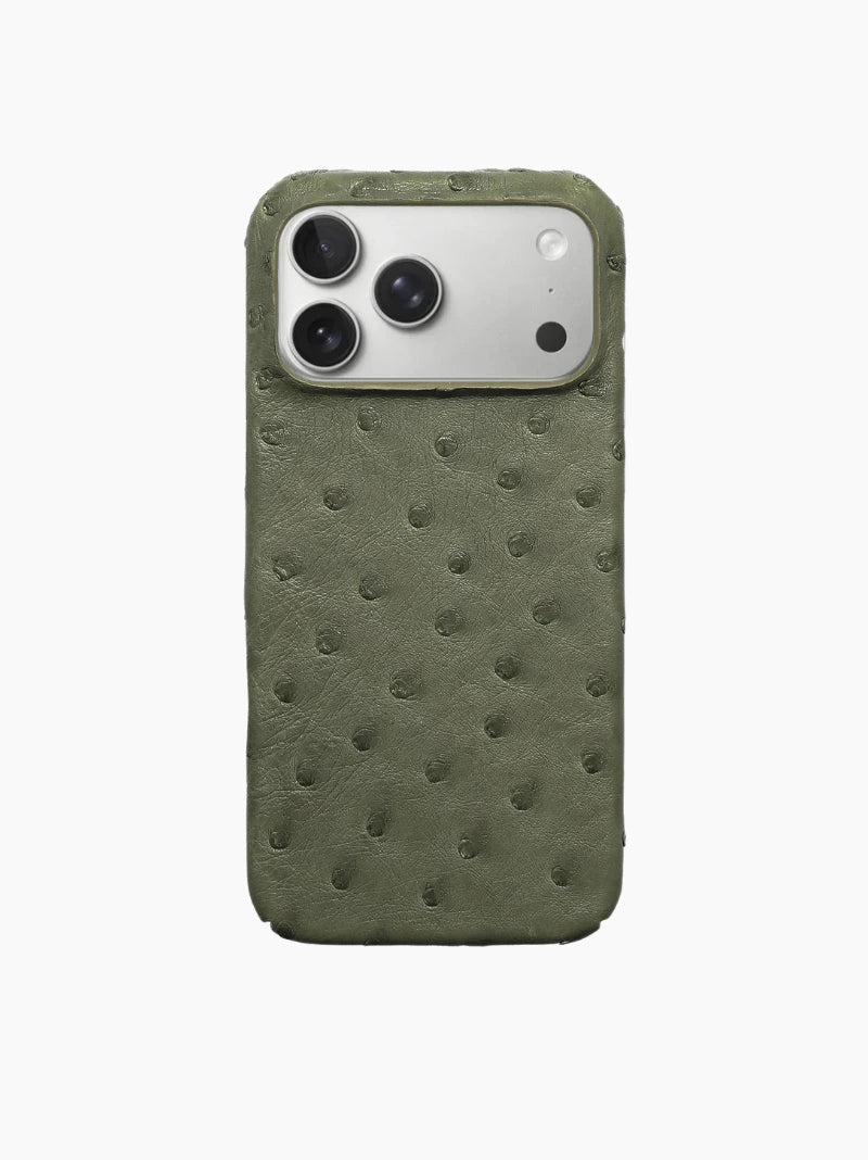 Olive Green Ostrich iPhone Case