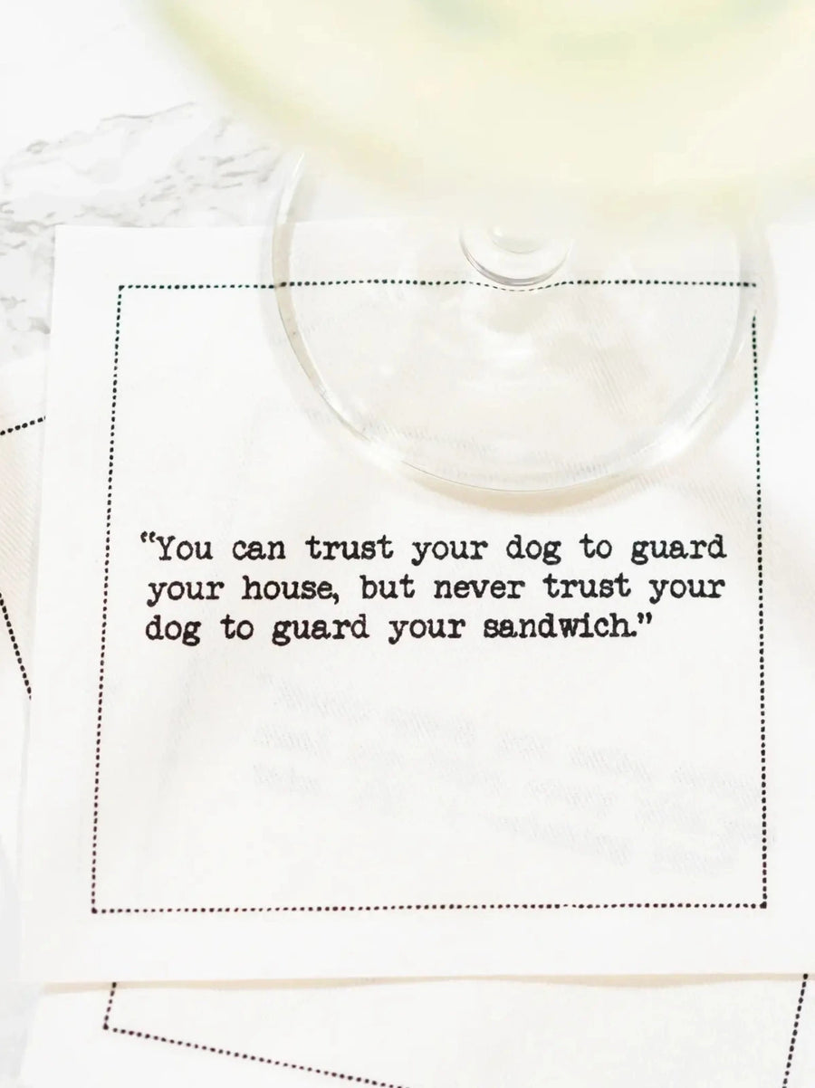 Dog Quotes Paper Organic Cotton Napkins
