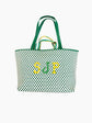 Monogrammed Embroidered Woven Bag