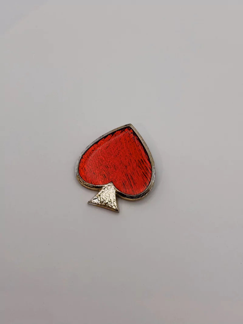 Yves Saint Laurent Red Spade Brooch