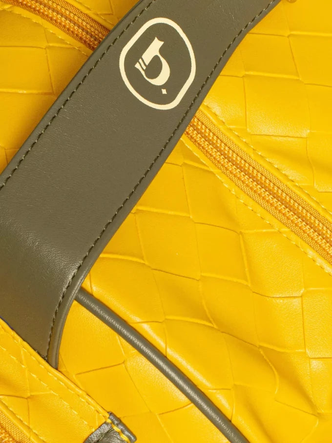 Yellow Woven Leather Pickleball Bag