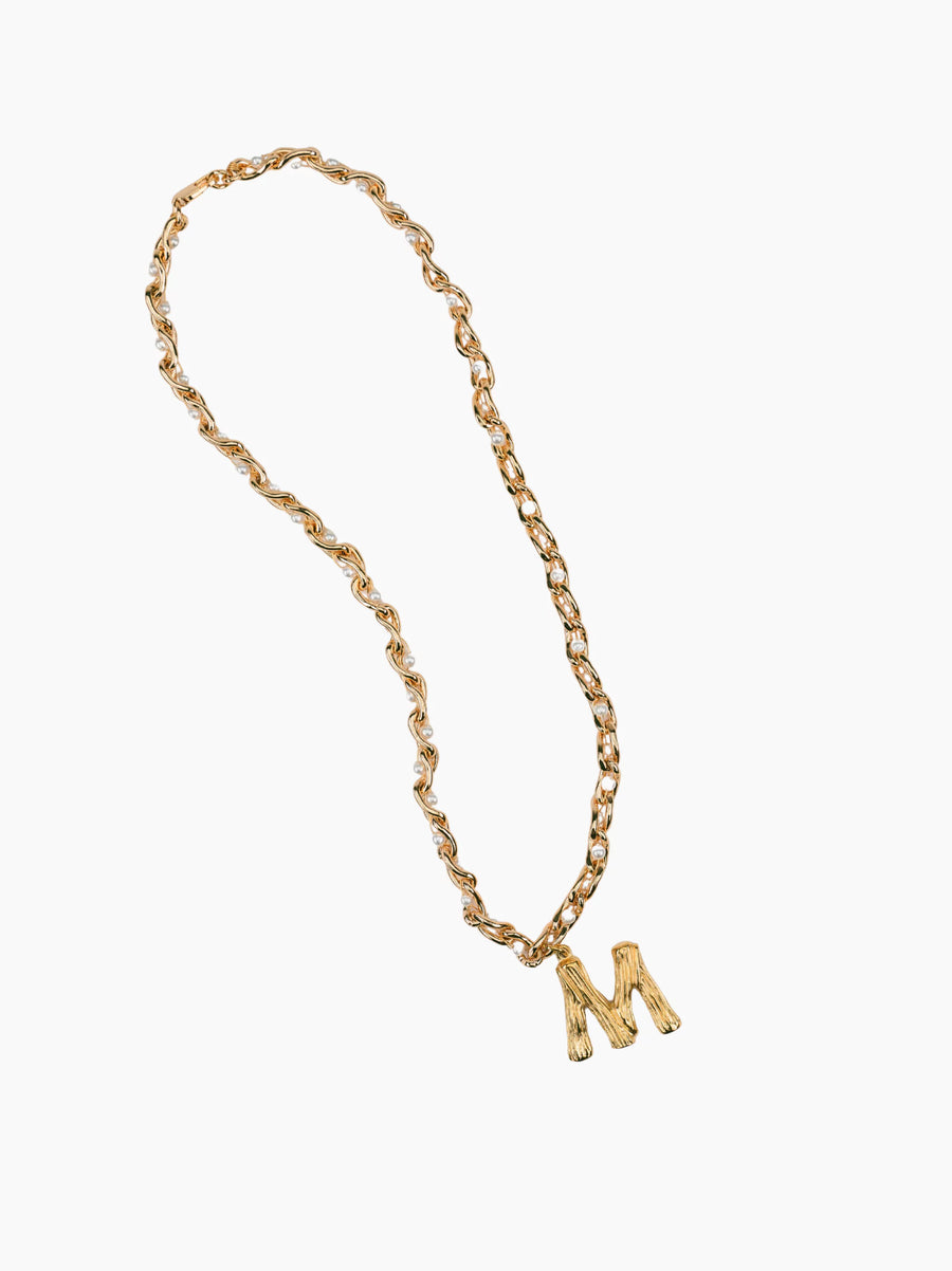 Pearl Gold Initial Chain