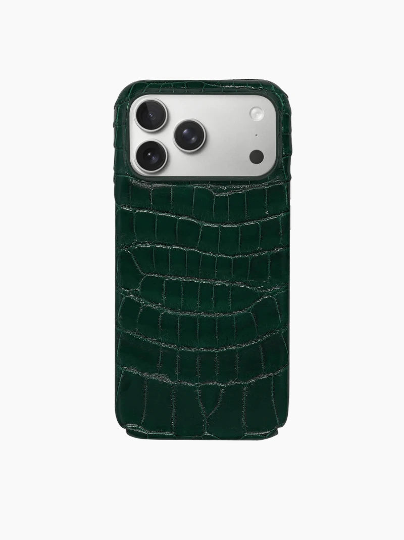Forest Green Crocodile iPhone Case