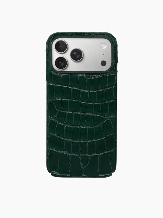Forest Green Crocodile iPhone Case