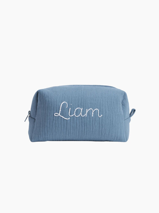Personalised Dark Blue Baby Toiletry Bag