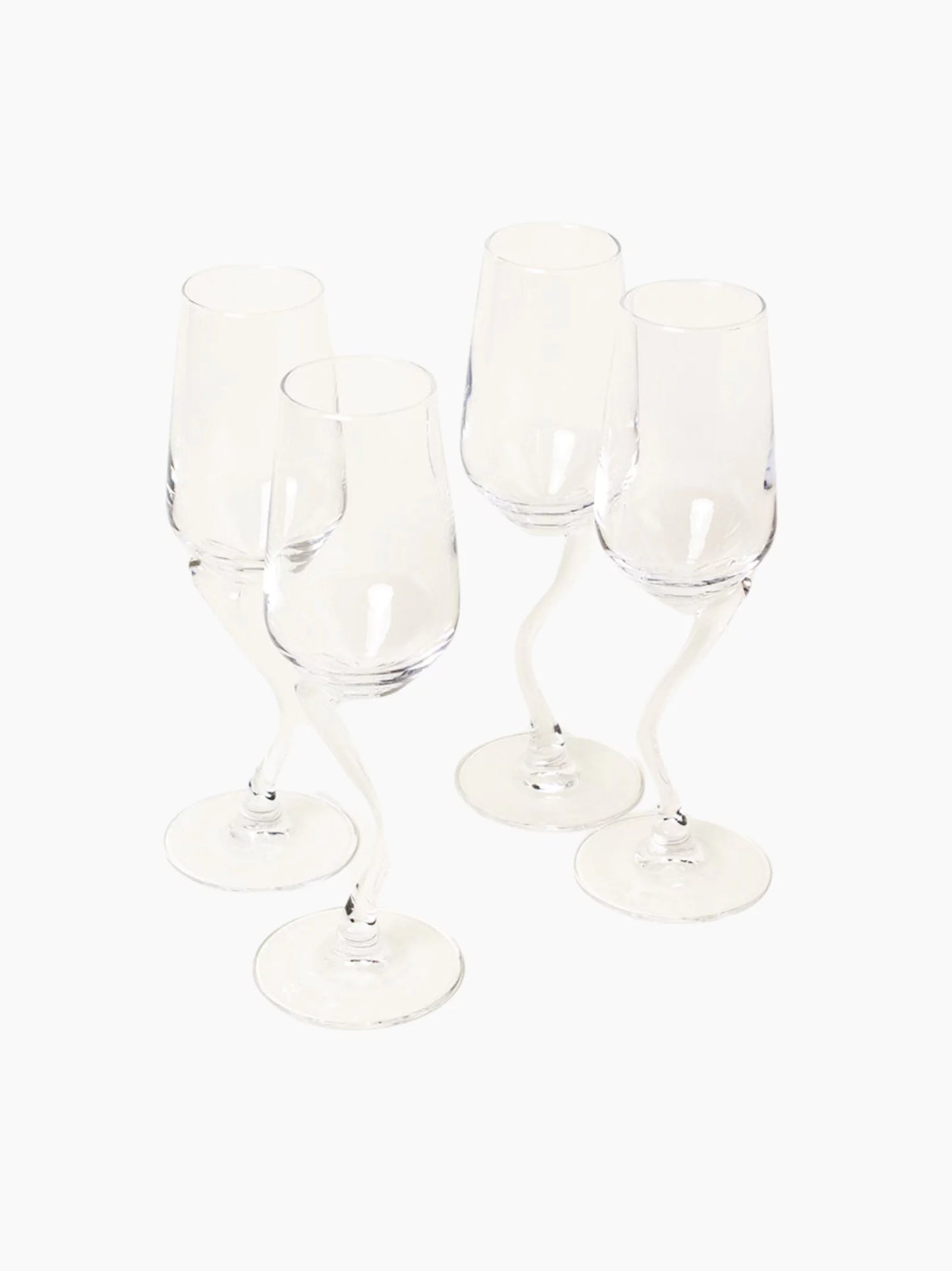 Curved Stem Flutes Set of 4