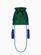 Emerald Green and Electric Blue Silk Pouch Bag