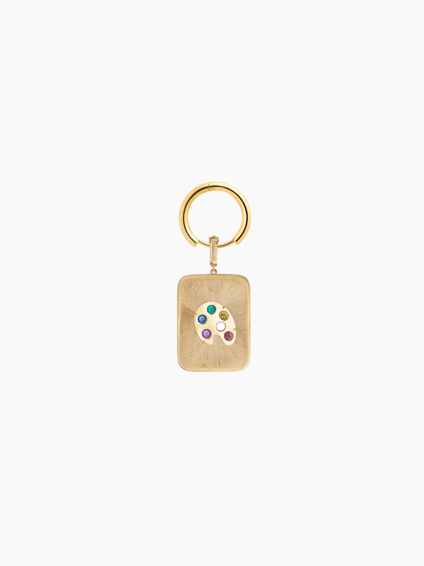 Artist's Palette Gold Rectangle Charm