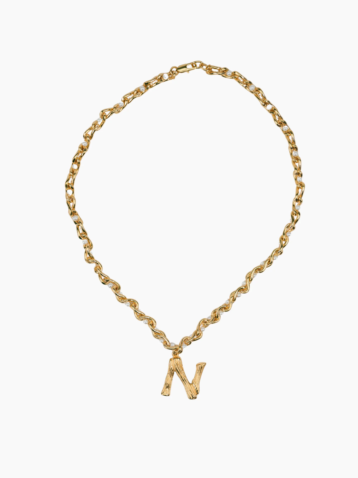 Pearl Gold Initial Chain