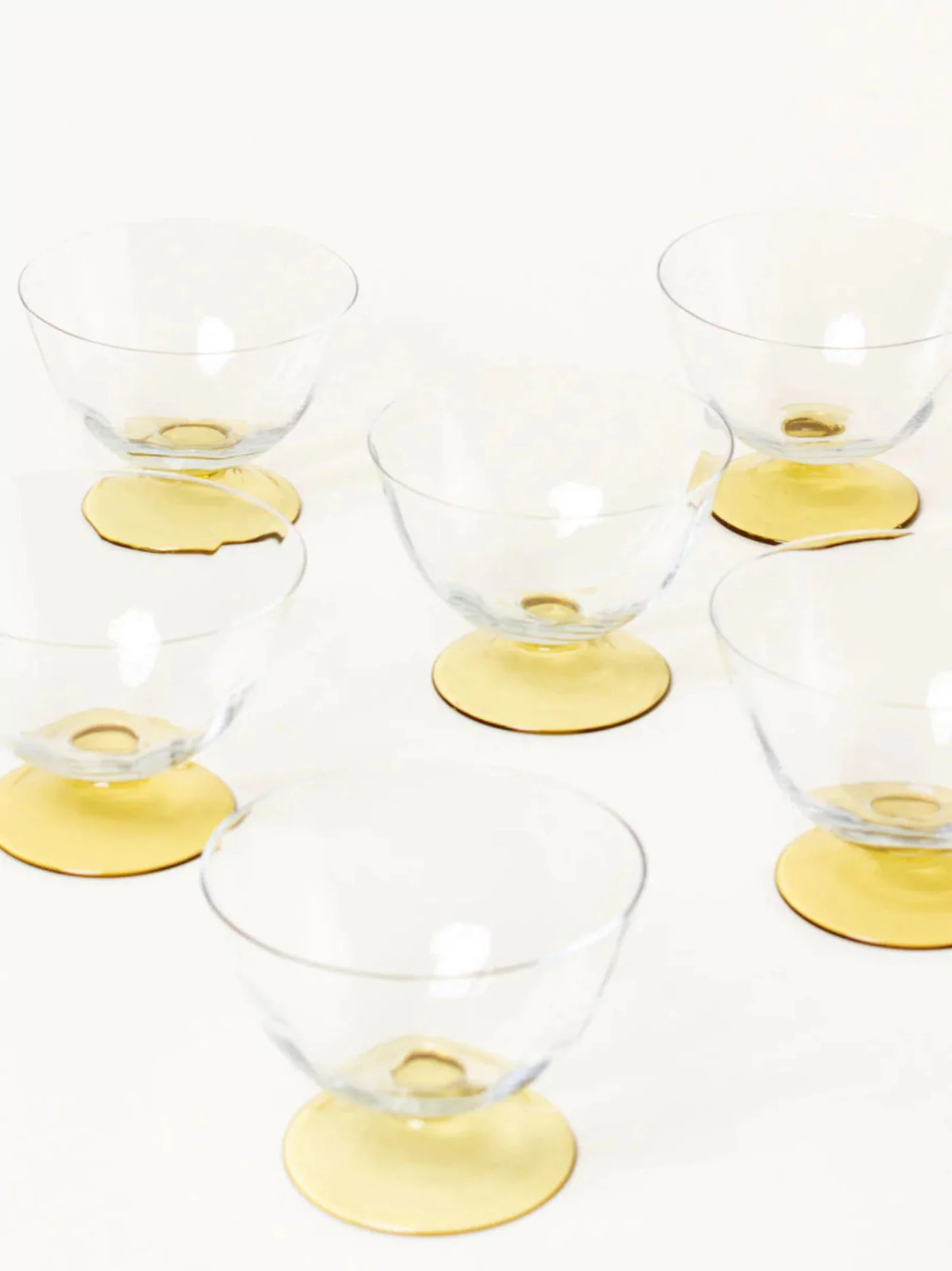 Yellow Cocktail Coupes Set of 6