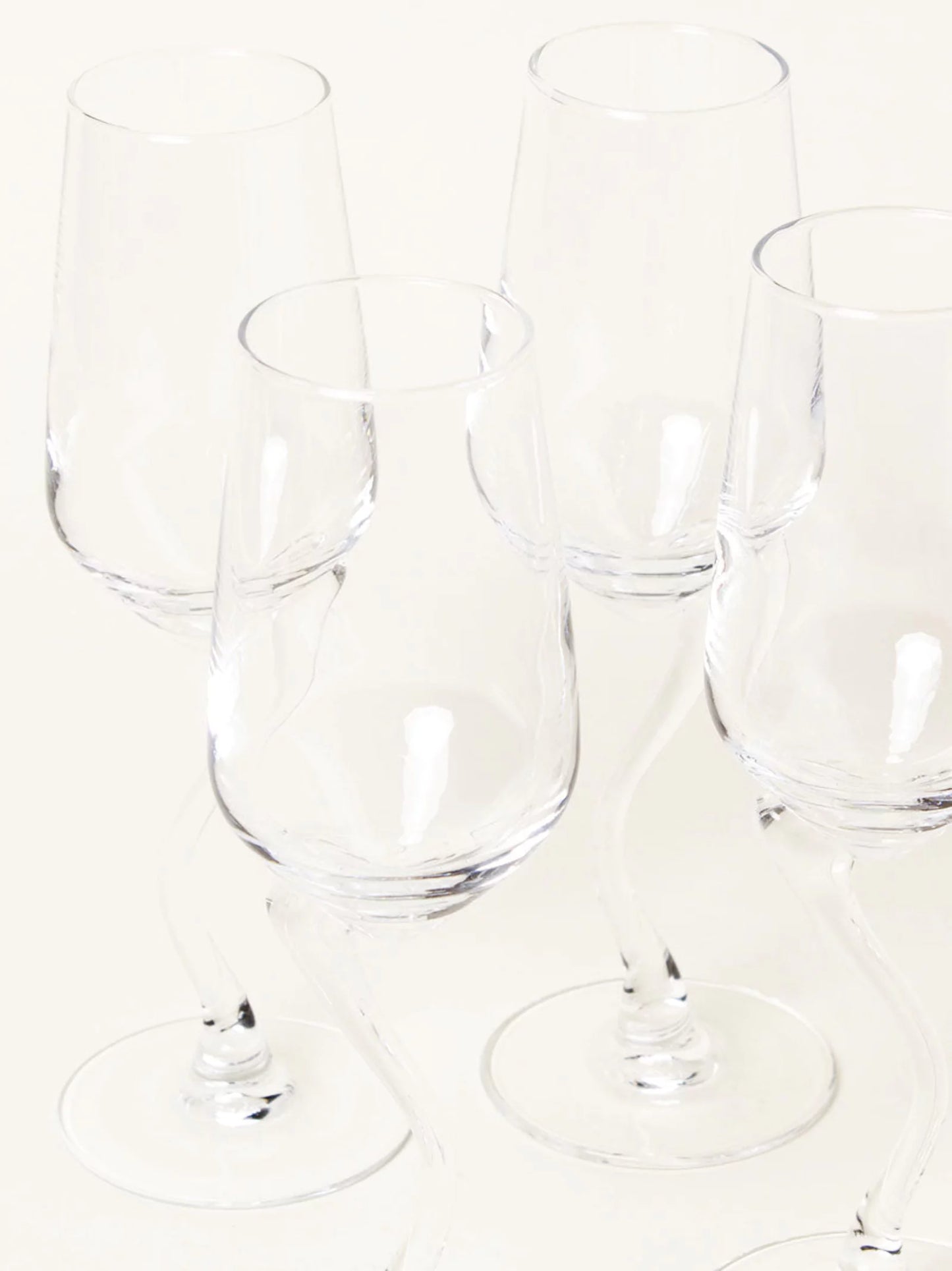 Curved Stem Flutes Set of 4