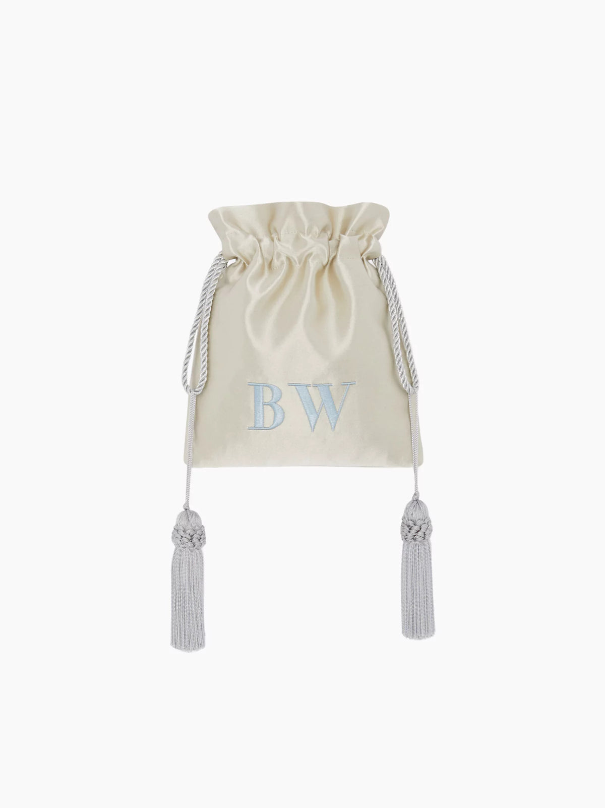 Silver Silk Pouch Bag