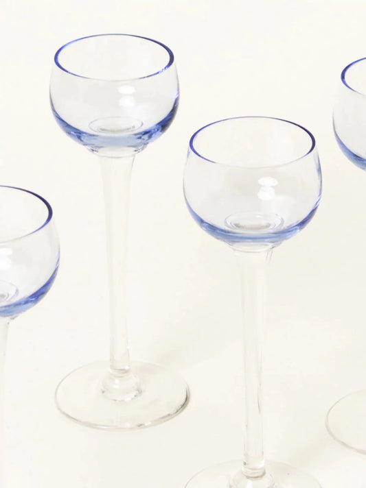 Soft Blue Liquor Glasses Set of 4