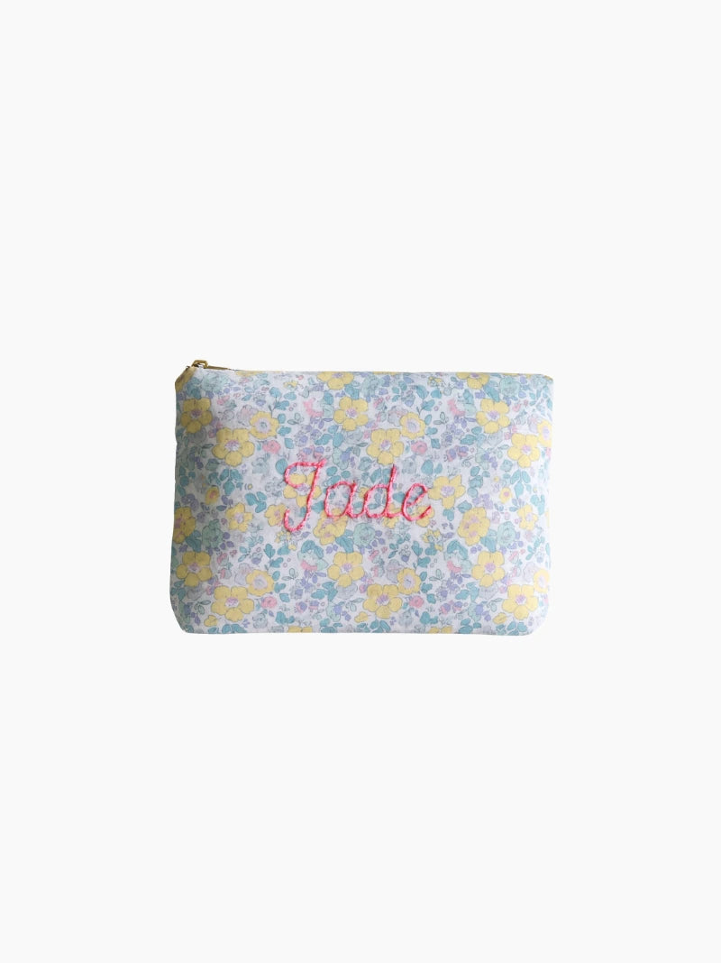 Personalised Summer Flowers Zipped Baby Zip Pouch