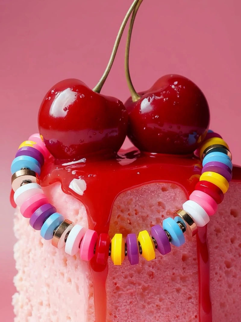 Gold Rainbow Beaded Bracelet