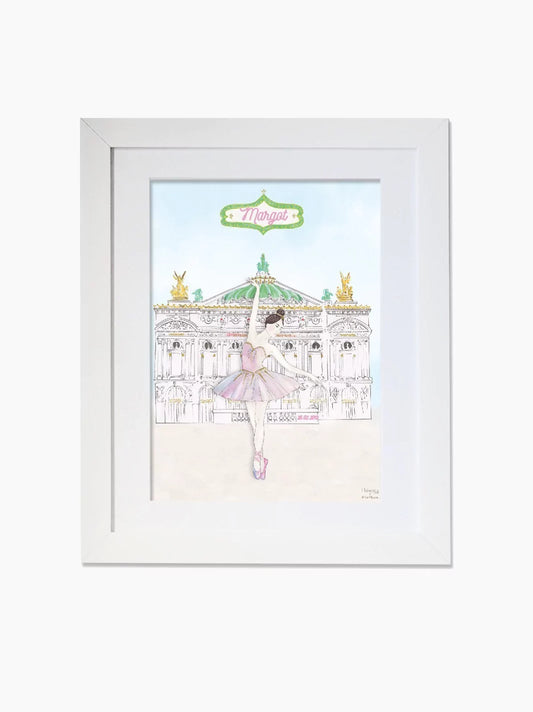 Personalised Ballerina at L'Opera Kids Art Print