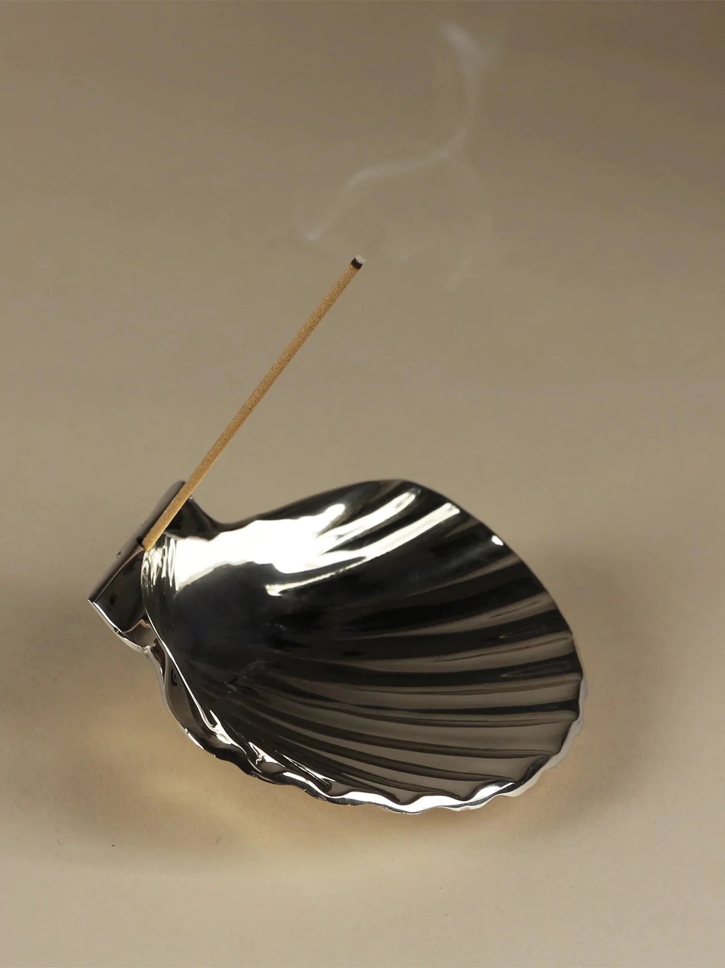 Silver Shell Incense Holder