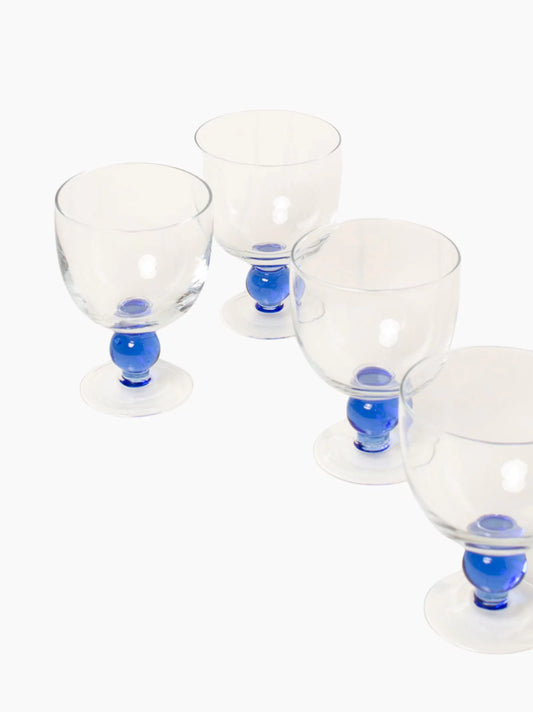 Cobalt Stem Wine Glasses Set of 4