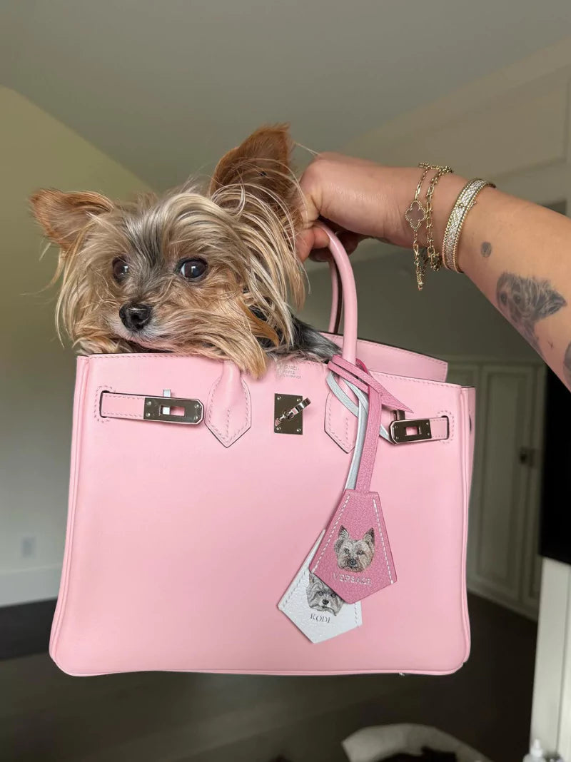 Pink Leather Pet Charm