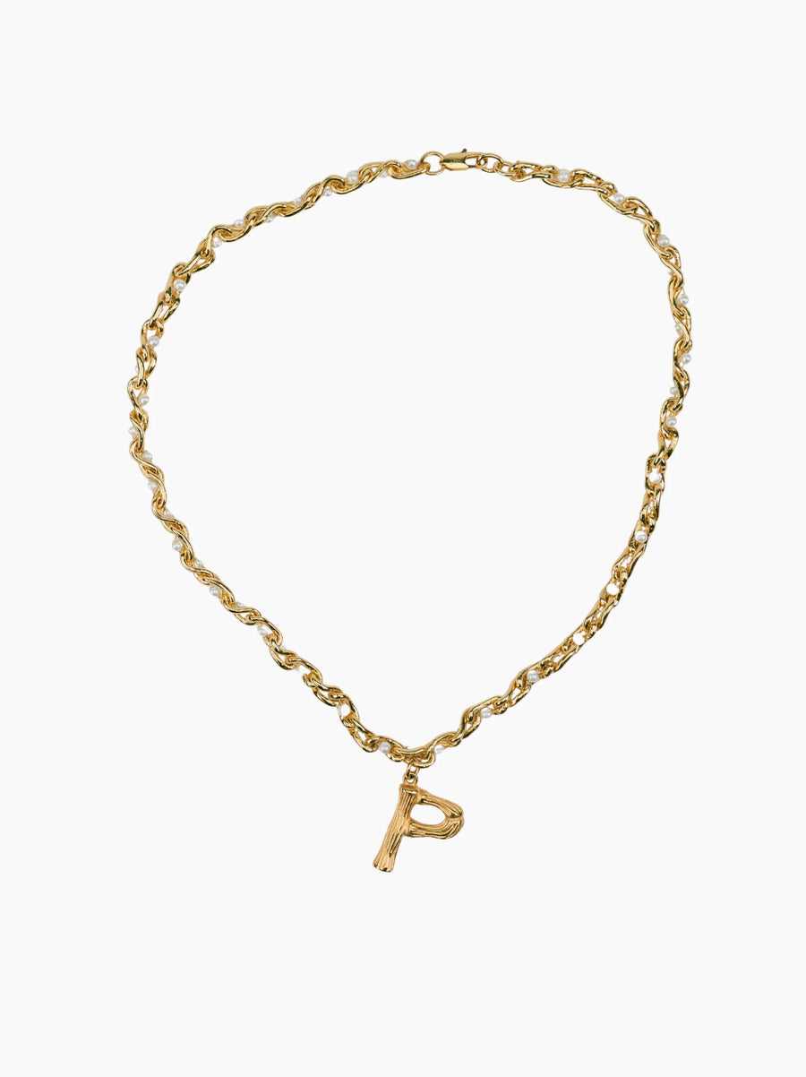 Pearl Gold Initial Chain