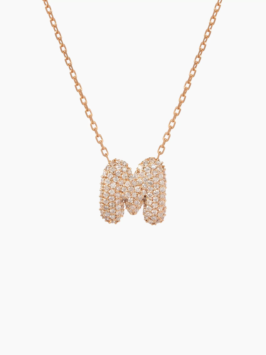 Diamond Bubble Letter Necklace