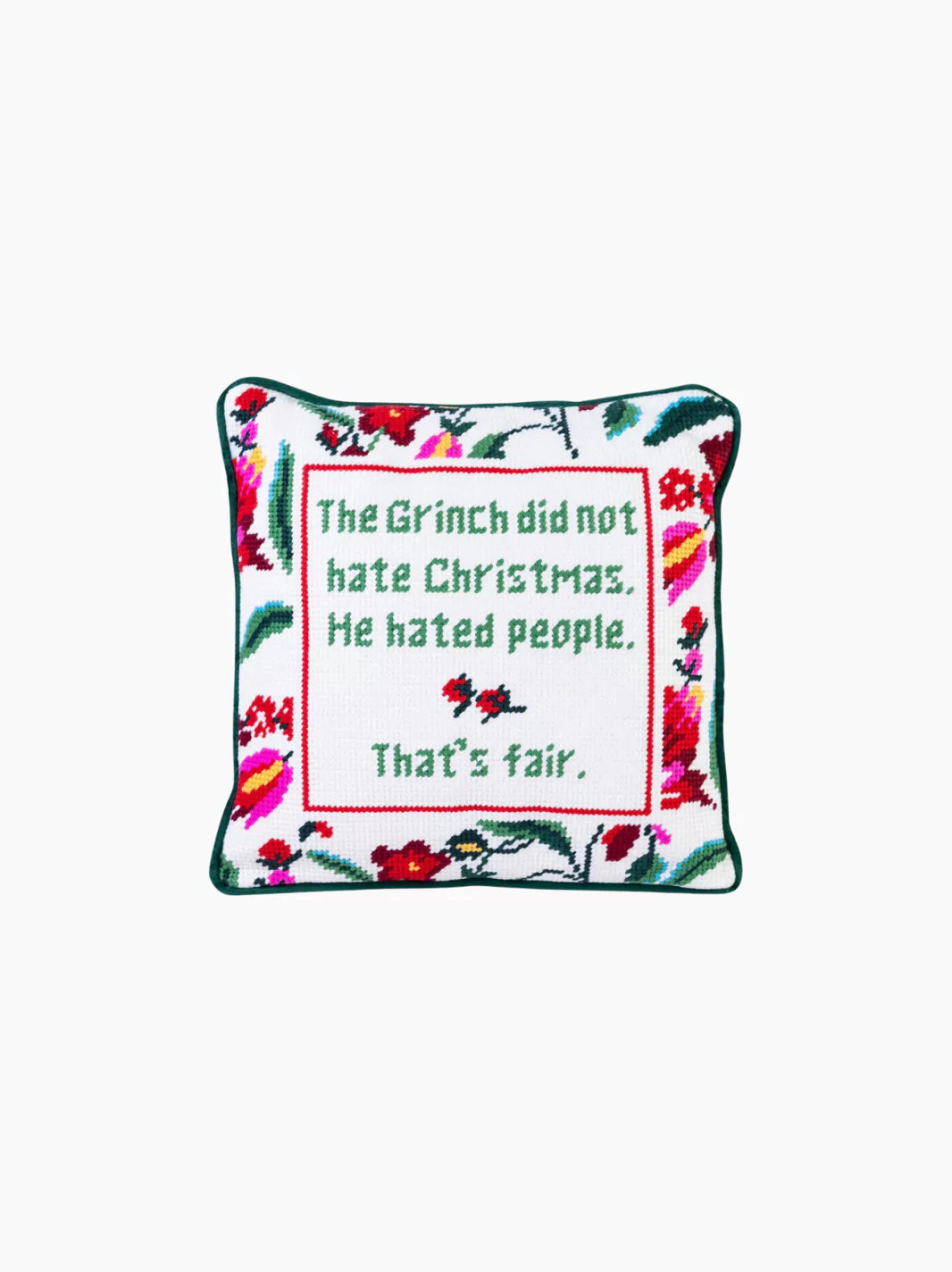 The Grinch Needlepoint Pillow