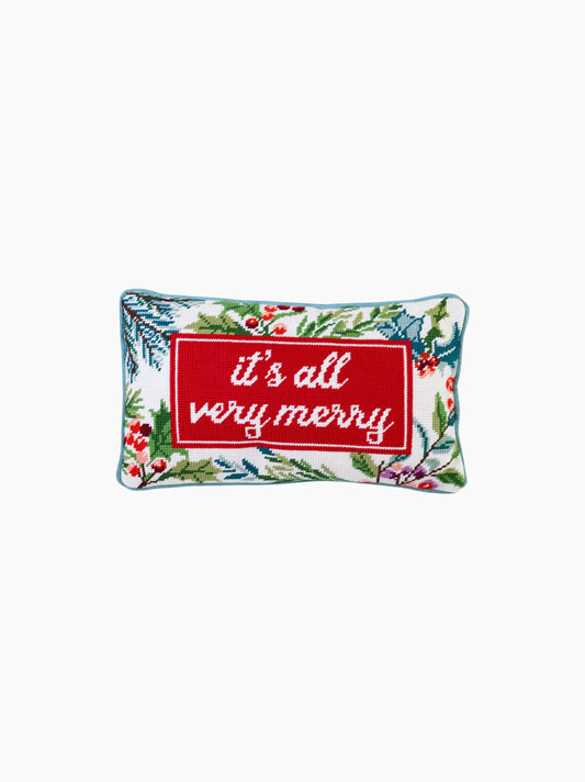 Very Merry Needlepoint Pillow