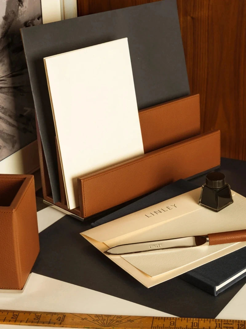 Mayfair Leather Letter Rack