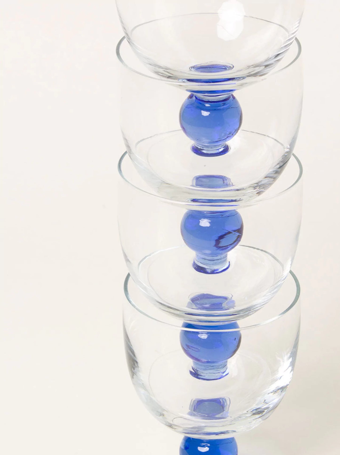 Cobalt Stem Wine Glasses Set of 4