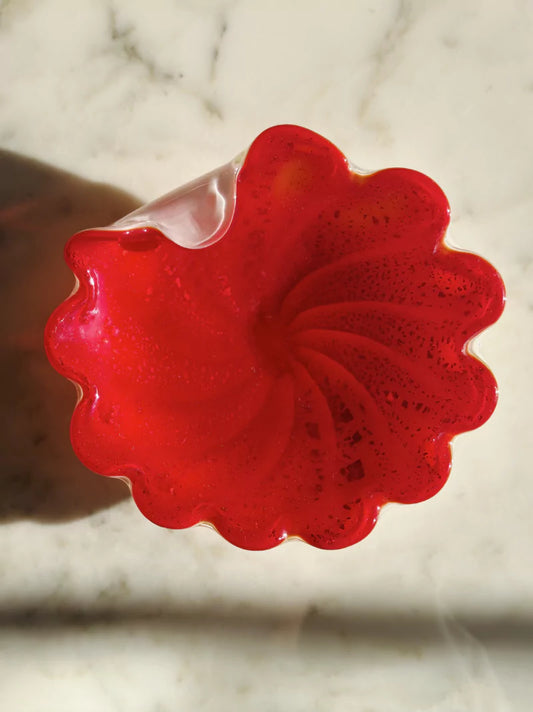 Vintage Murano Glass Red Trinket Bowl