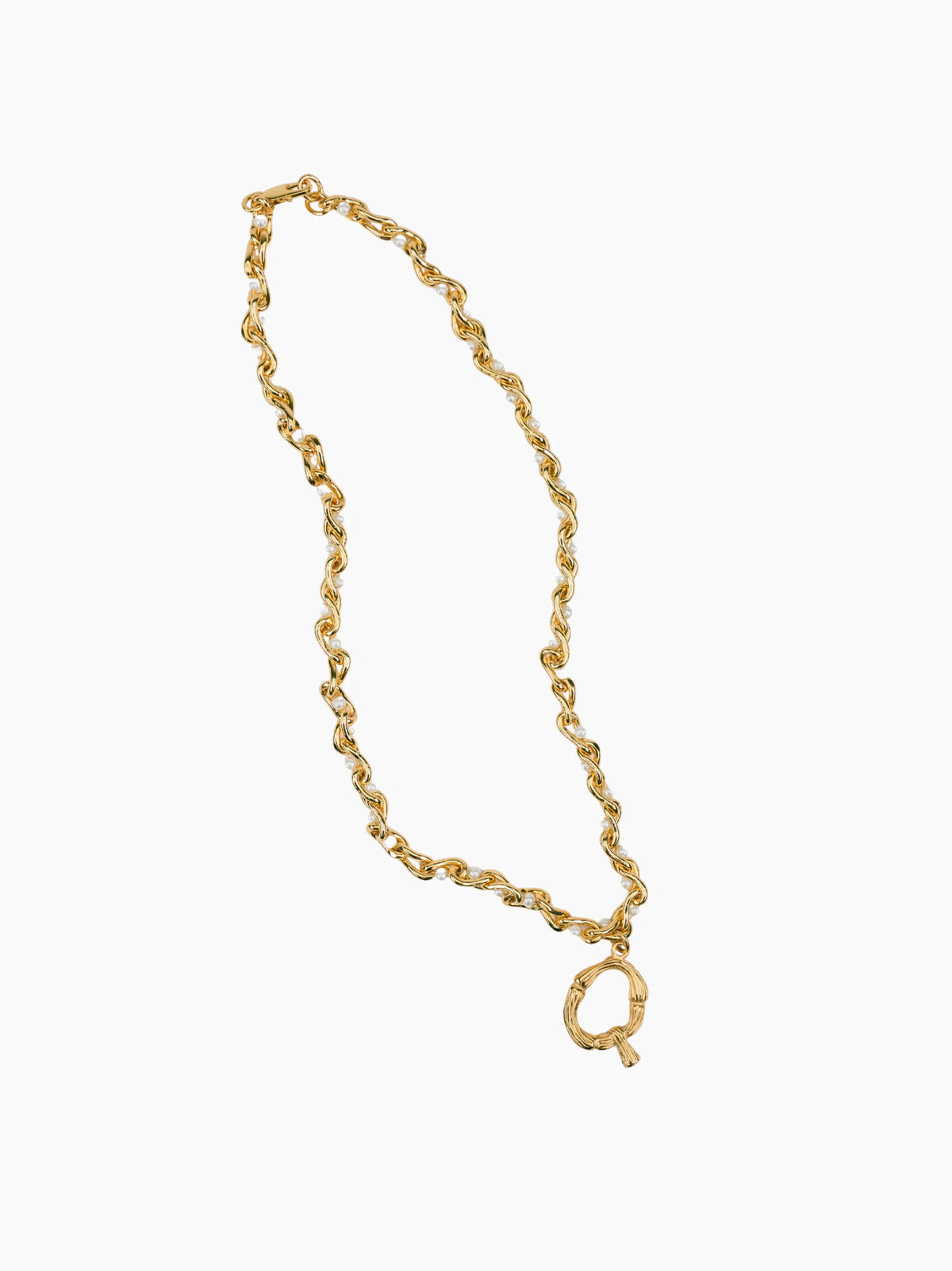 Pearl Gold Initial Chain