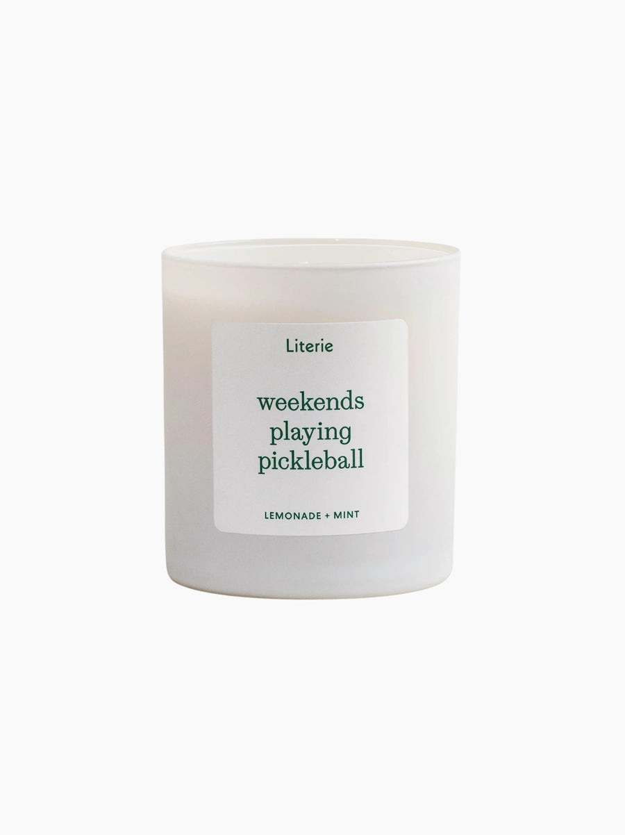 Weekends Playing Pickleball Candle