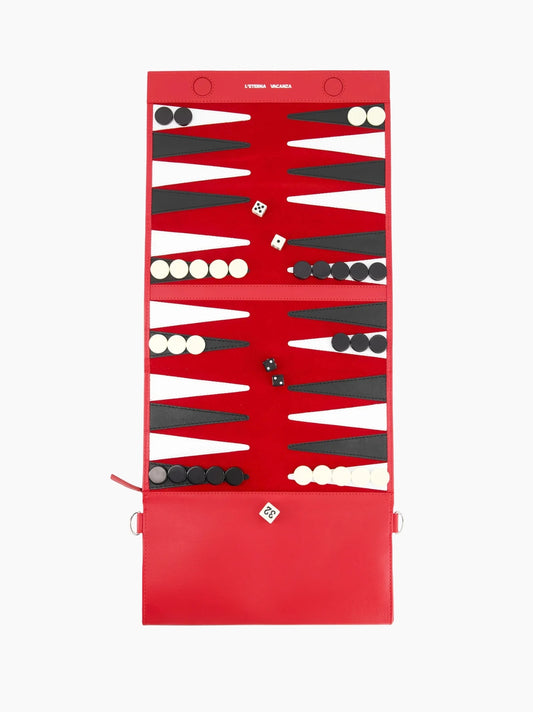 Red Travel Backgammon Bag